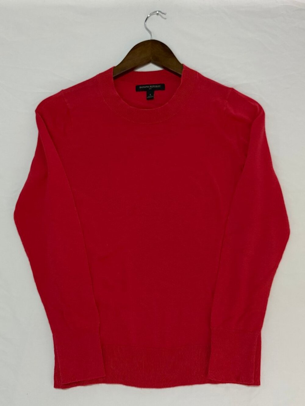 Banana Republic Red Crewneck Long Sleeve Knit Sweater Top Womens S